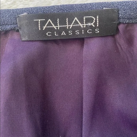 VTG Tahari Classics Knee Length Straight Pencil Skirt Blue Size 6 USA Made - Picture 2 of 8